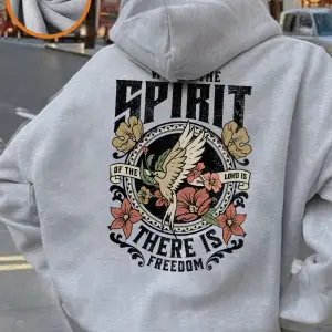 Nerede Ruh Var Orada Özgürlük Var Baskılı Kapüşonlu Üst Kadınlar Kışlık Polar Sıcak Sweatshir