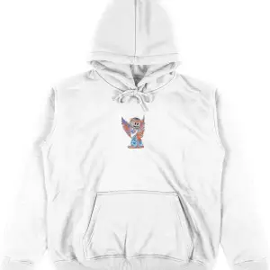 Never Give Up Beyaz Oversize Unisex Kapüşonlu Sweatshirt Hoodie