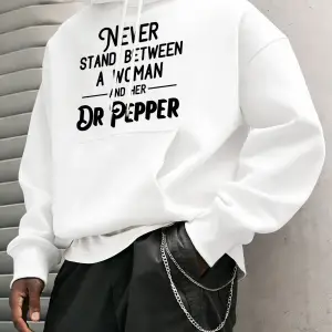 Never Stand Between A Woman Desenli Erkek Basic Kapüşonlu Üst Günlük 14 Renk Sweatshirt Polar