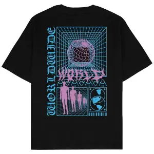 New World Siyah Oversize Unisex T-shirt