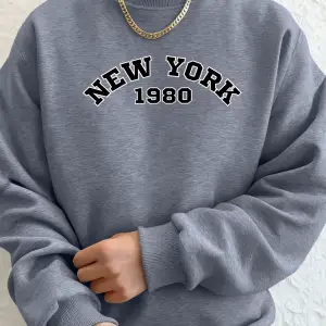 New York 1980 Letter Creative Prints Kapüşonlu Kazaklar Erkek Yumuşak Sıcak Kapüşonlular Cep