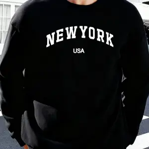 New York ABD Baskılı Erkekler İçin O-Yaka Moda Kazakları Polar Sonbahar Sweatshirt Sokak Günl