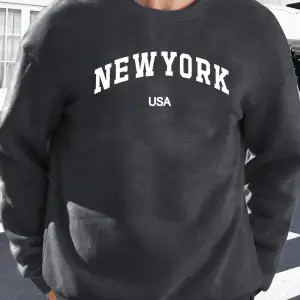 New York ABD Baskılı Erkekler İçin O-Yaka Moda Kazakları Polar Sonbahar Sweatshirt Sokak Günl