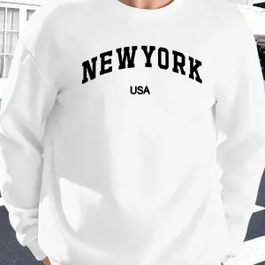 New York ABD Baskılı Erkekler İçin O-Yaka Moda Kazakları Polar Sonbahar Sweatshirt Sokak Günl