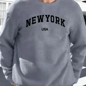 New York ABD Baskılı Erkekler İçin O-Yaka Moda Kazakları Polar Sonbahar Sweatshirt Sokak Günl