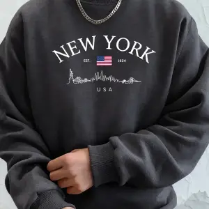 New York ABD Baskılı Kapüşonlular Erkek Moda Temelleri Tişörtü Spor Günlük Üstler Sokak Sıcak