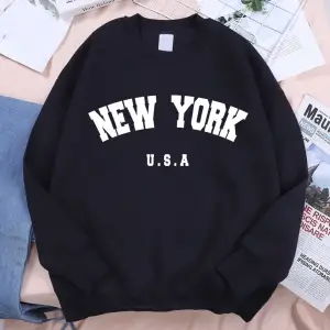 New York abd mektup baskı Streetwear adam gevşek spor giyim moda yüksek kaliteli kapüşonlu üs
