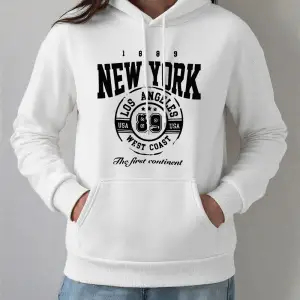 New York Batı Yakası Baskı Kapüşonlular Kadın Kış Polar Sıcak Kazaklar Temelleri Cep Tişörtü