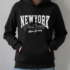 New York Bionk Rives Greenway Baskılar Hoodie Kadın Kış Polar Sıcak Kazak Temelleri Cep Kazak