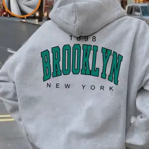 New York Brooklyn 1898 Baskılar Hoodie Kadın Rahat Gevşek Kazak Polar Sıcak Yumuşak Kazak Rah