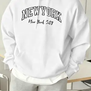 New York City Letter Creativity Baskılı Erkek Günlük Kazak Sokak Sporları Kapüşonlular Sonbah