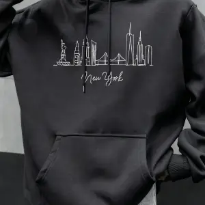 New York City Line Baskı Sonbahar Kapüşonlular Erkekler Polar Rahat Hoody Rahat Hip Hop Sokak