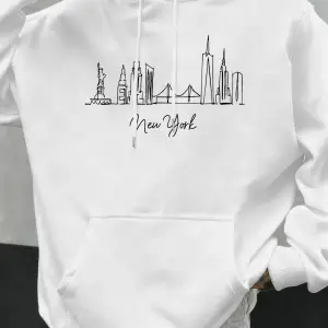 New York City Line Baskı Sonbahar Kapüşonlular Erkekler Polar Rahat Hoody Rahat Hip Hop Sokak