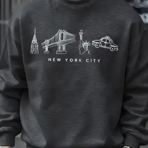 New York City Özellik Desen Erkekler Kazak Sonbahar Bisiklet Yaka Kazak Hip Hop Çok Renkli Gi