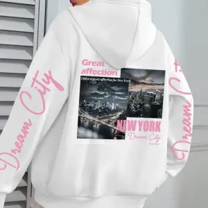 New York Dream City Büyük Sevgi Baskılar Kadın Kapüşonlular Hip Hop Gevşek Streetweet Tüm Maç