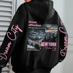 New York Dream City Büyük Sevgi Baskılar Kadın Kapüşonlular Hip Hop Gevşek Streetweet Tüm Maç