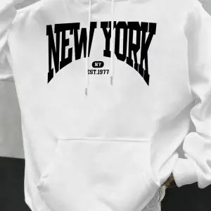 New York Göz Alıcı Mektup Tasarım Erkek Kapüşonlular Hip Hop Hoody Rahat Polar Yumuşak Spor S