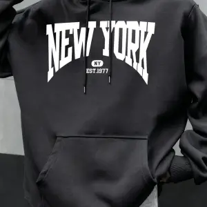 New York Göz Alıcı Mektup Tasarım Erkek Kapüşonlular Hip Hop Hoody Rahat Polar Yumuşak Spor S