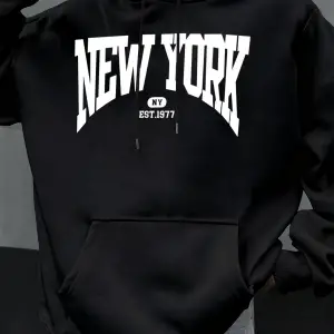 New York Göz Alıcı Mektup Tasarım Erkek Kapüşonlular Hip Hop Hoody Rahat Polar Yumuşak Spor S