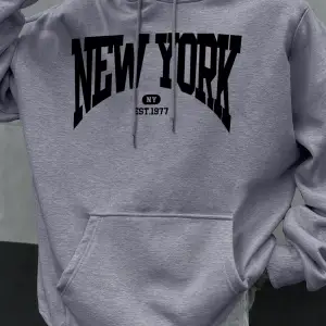 New York Göz Alıcı Mektup Tasarım Erkek Kapüşonlular Hip Hop Hoody Rahat Polar Yumuşak Spor S