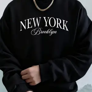 New York Mektup Brooklyn Baskı Erkekler Tişörtü Kış Polar Sıcak Hoodie Kore Gevşek Bisiklet Y