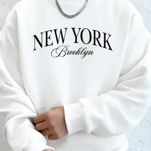 New York Mektup Brooklyn Baskı Erkekler Tişörtü Kış Polar Sıcak Hoodie Kore Gevşek Bisiklet Y