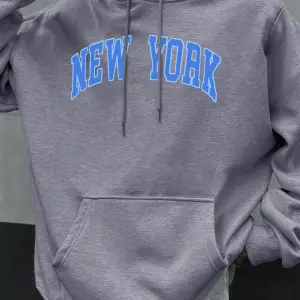 New York Mektup Mavi Baskı Erkekler Hoodie Hip Hop Büyük Boy Hoody Çok Renkli Moda Sonbahar K