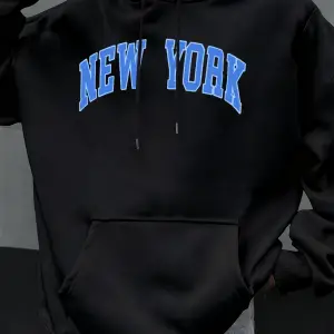 New York Mektup Mavi Baskı Erkekler Hoodie Hip Hop Büyük Boy Hoody Çok Renkli Moda Sonbahar K