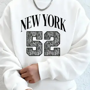 New York Sanat Mektubu 52 Baskılı Erkekler Kazak Kış Polar Sıcak Kapüşonlular Kore Gevşek Bis