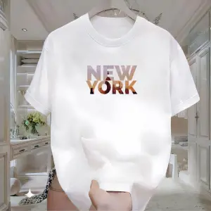 Newyork Baskılı Beyaz