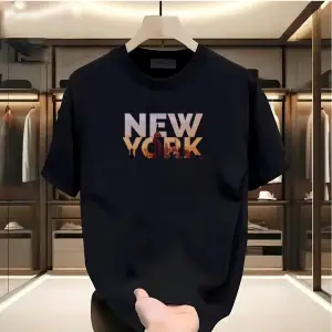 Newyork Baskılı Beyaz