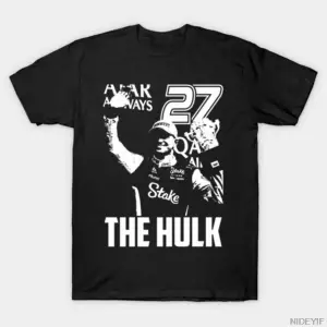 Nico Hulkenberg 2025 Erkekler Kadınlar İçin İlk Podyum Tişörtü %100 Pamuklu Tişörtler Kısa Ko