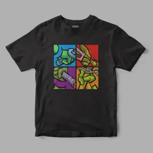 Ninja Turtles Hands Baskılı Tişört