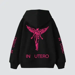 Nirvana In Utero Pembe Baskılı Oversize Unisex Beyaz