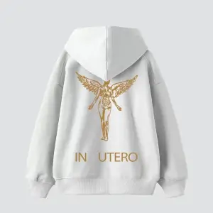 Nirvana Sırt Baskılı Unisex Oversize Beyaz