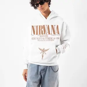 Nirvana Sırt Baskılı Unisex Oversize Beyaz