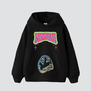 Nirvana Smile Baskılı Oversize Unisex Beyaz