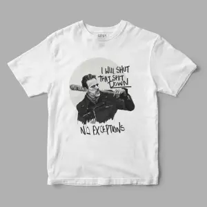 No Exceptions Negan The Walking Dead Twd Baskılı Tişört