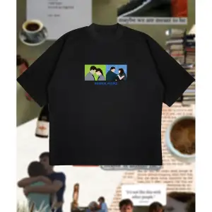 Normal People Baskılı Oversize Unisex Pamuklu Nefes Alan Kalın Kumaşlı