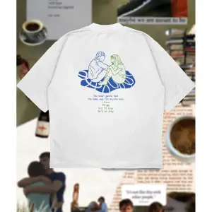 Normal People Baskılı Oversize Unisex Pamuklu Nefes Alan Kalın Kumaşlı