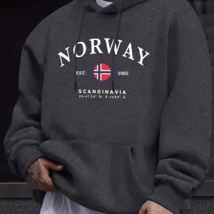 Norveç İskandinavya Bayrağı Yaratıcı Baskılar Kazaklar Unisex Kalınlaşmak Tüm Maç Kapüşonlu Ü