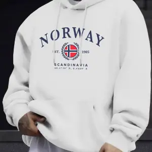 Norveç İskandinavya Bayrağı Yaratıcı Baskılar Kazaklar Unisex Kalınlaşmak Tüm Maç Kapüşonlu Ü