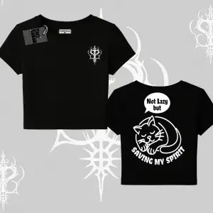 Not Lazy Saving My Spirit Kedi Baskılı Babby Tee Tshirt