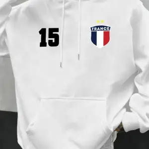 Numarası 15 Fransa Baskı Erkekler Hoodie Vintage Sonbahar Streetwear Rahat Gevşek Hoody Polar
