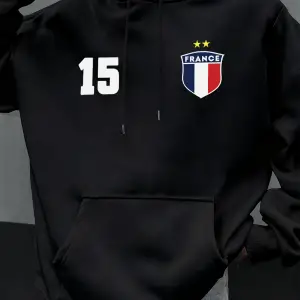 Numarası 15 Fransa Baskı Erkekler Hoodie Vintage Sonbahar Streetwear Rahat Gevşek Hoody Polar
