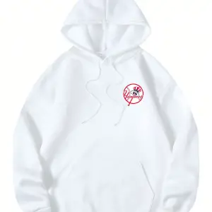 NY Renkli Baskılı Oversize Kapüşonlu Sweatshirt Beyaz