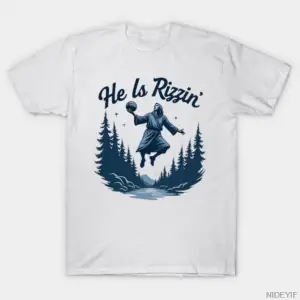 O Rizzin Komik İsa Basketbol Meme T-shirt Erkekler Kadınlar Için % 100% Pamuk T Shirt Kısa Ko