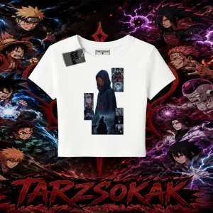 Obito uchiha Naruto Anime Karakteri Kadın Baby Tee Beyaz