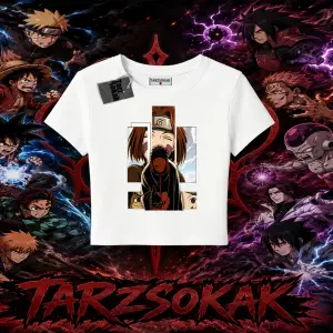 Obito uchiha Naruto Anime Karakteri Kadın Baby Tee Beyaz