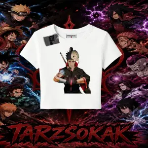 Obito uchiha Naruto Anime Karakteri Kadın Baby Tee Beyaz